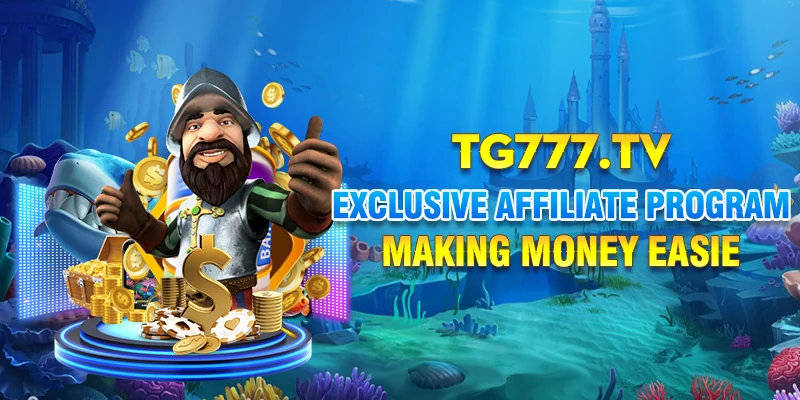 TG777 homepage banner: slots, live casino, and fishing games